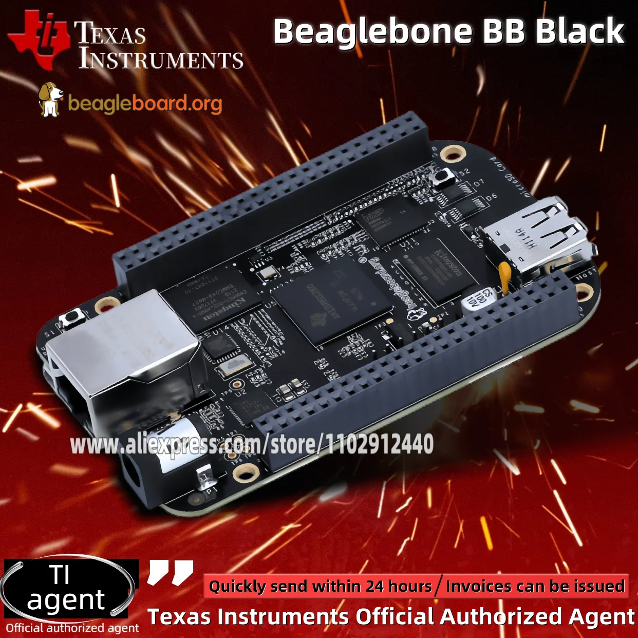 1PCS/LOT Beaglebone BB Black BEAGL-BONE-BLACK Embedded development board AM3358 motherboard Linux single board Original stock