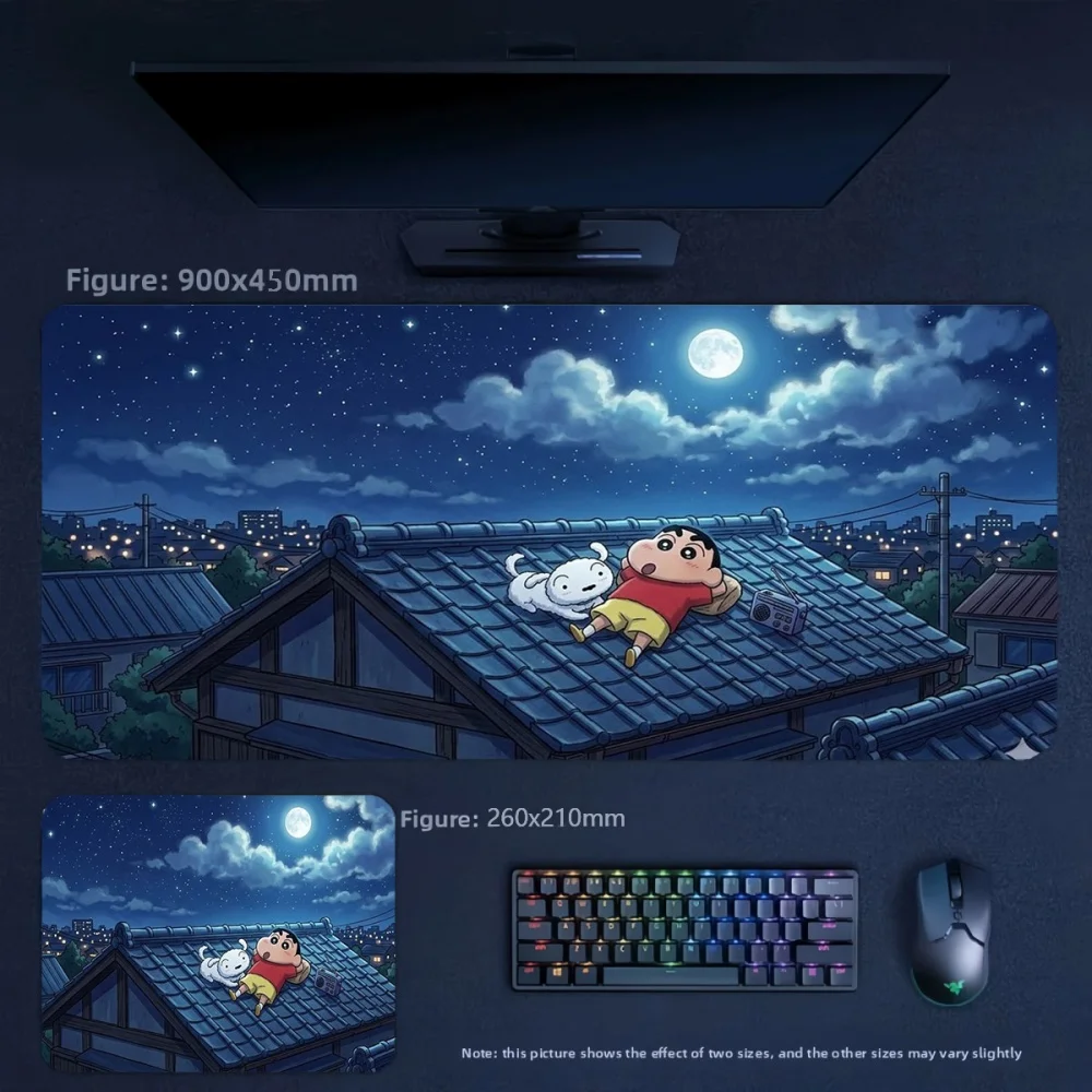 Animation Crayon Shin Chan and His Friends Series Leather Non-slip Mouse Pad Office Stylish Simple Premium Mouse Pad Table Mat