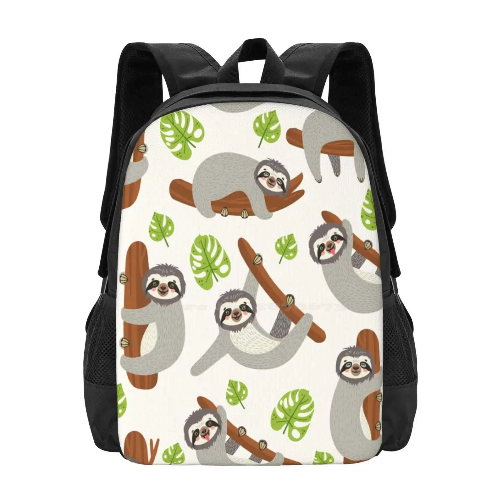 Cute Sloth Leaves Hot Sale Schoolbag Backpack Fashion Bags Sloth Lazy Funny Sloth Sloth Life Cute Sloth Sloth Funny Sloth