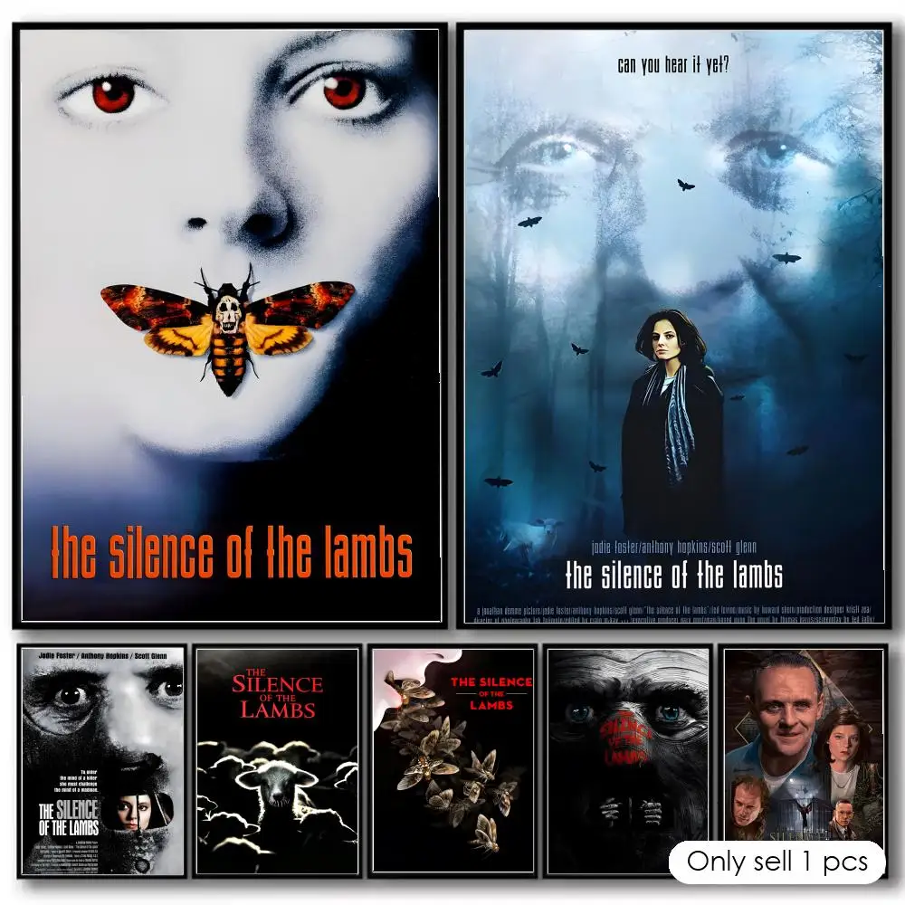 Póster decorativo de la película clásica S-Silence of the Lambs, pegatinas decorativas para pared, impresión fotográfica para decoración del hogar, sala de estar y pasillo