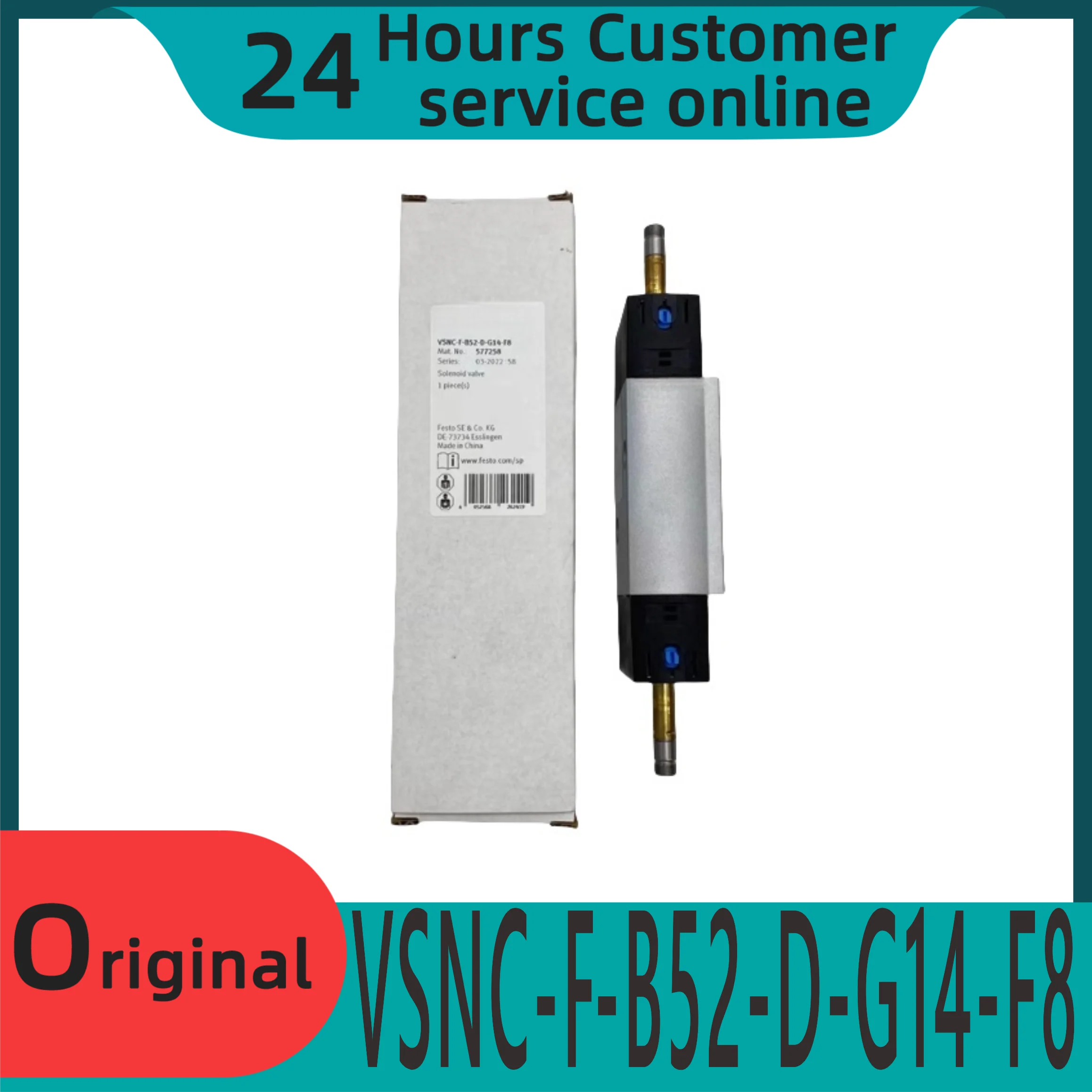 

Brand new original two position five way solenoid valve VSNC-F-B52-D-G14-F8-1B2 577258 577296