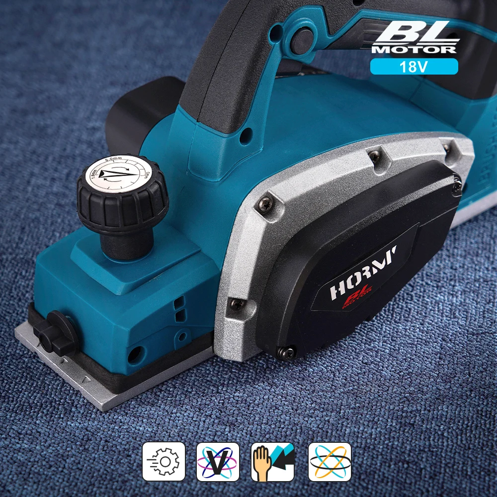 15000RPM Brushless Electric Planer Cordless Handheld Power Planer Home DIY Furniture Cutting Woodworking Tool For Makita Battery