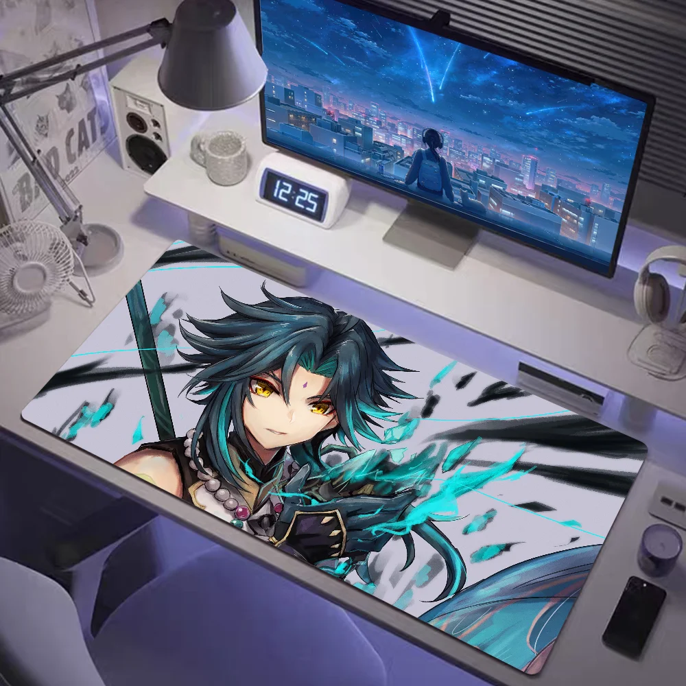 Many people like it Genshin Impact xiao Big Gaming Mouse Pad Gamer Large HD Printing Computer Desk Mat Locking Edge Keyboard Pad