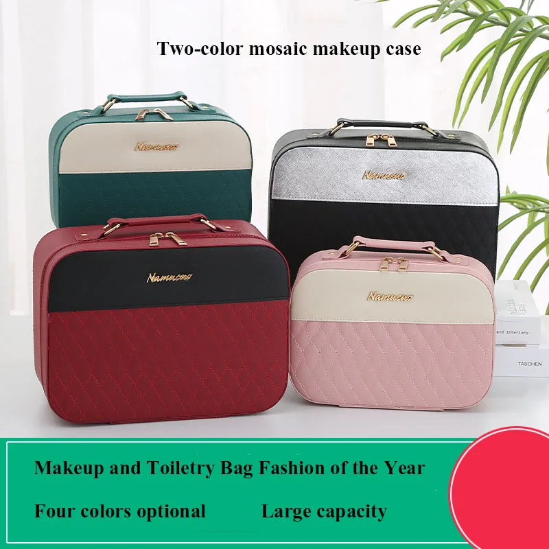 Cosmetic Storage Organizer Cotton Swab Storage Cosmetic Bag Multi-Function Portable Stitching Box Suitcase