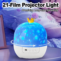 Crown Galaxy Projector 21 In 1 Light Lamp Multicolor Star Rotating Night Usb Charged Led Toddler Lights Childrens Bedroom Happy