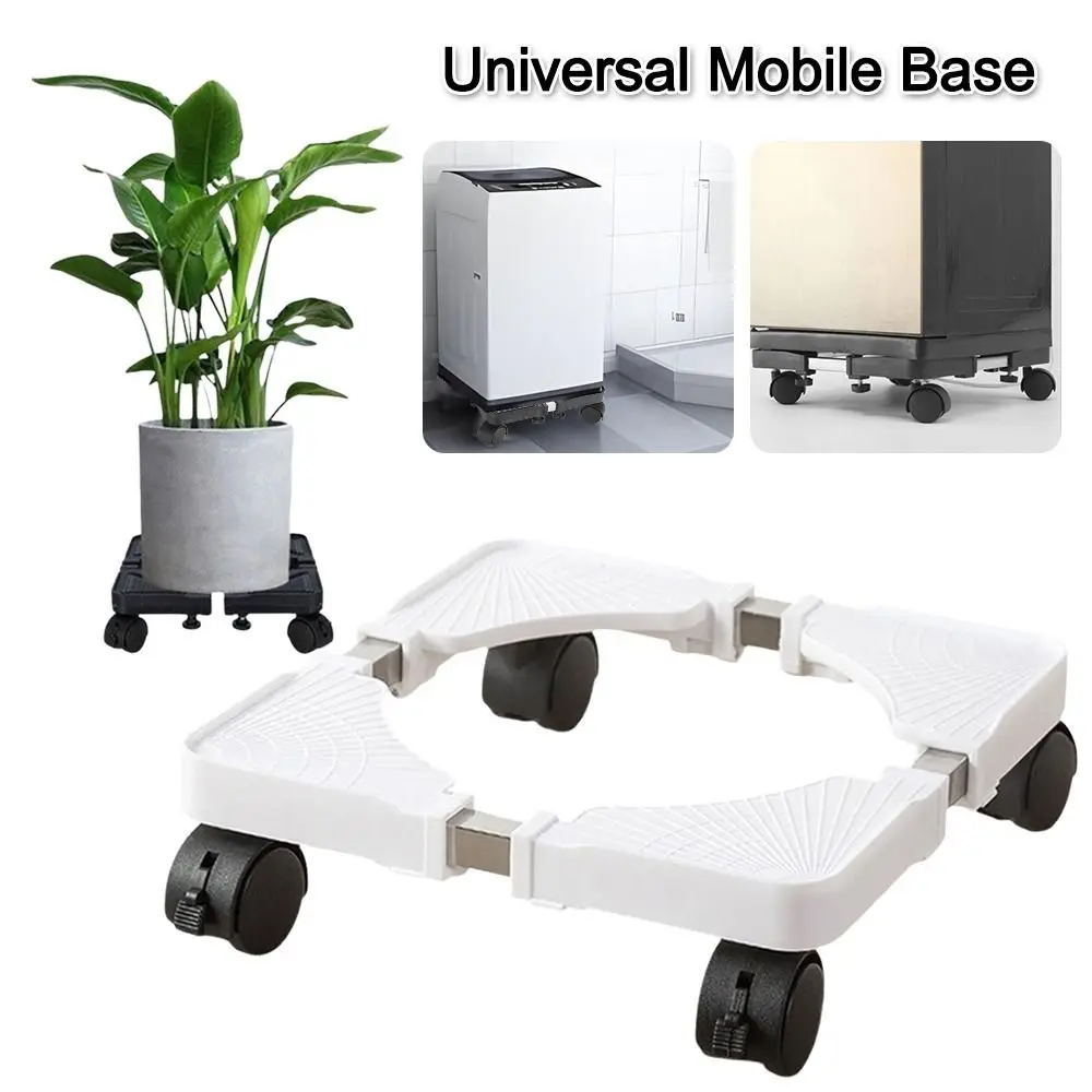 Vetilated 4 Caster Wheels Movable Base Stand Support Adjustable Height Refrigerator Base Heavy Duty Washing Machine Base Kitchen
