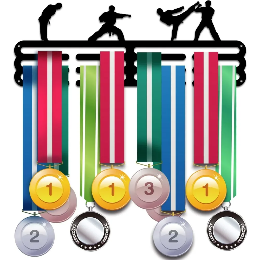 Medal Hanger Holder Display Rack Karate Medal Hanger Awards Ribbon Cheer 3 Lines Sport Award Rack Wall Mount kit