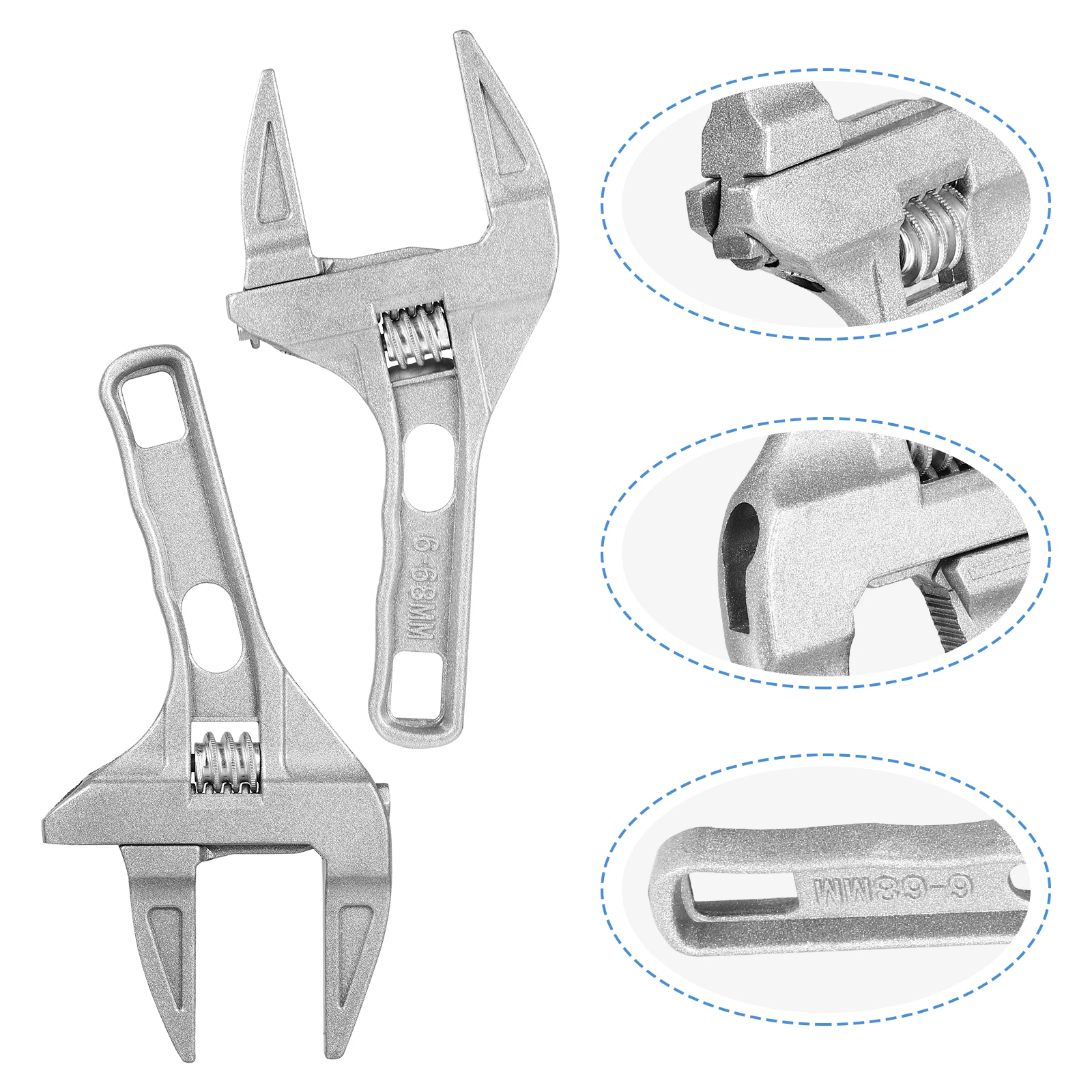 

2pcs Pipe Steel Spanner Heavy Adjustable Basin Wrench Duty Monkey Spanner Pipe Tool Faucet Valve