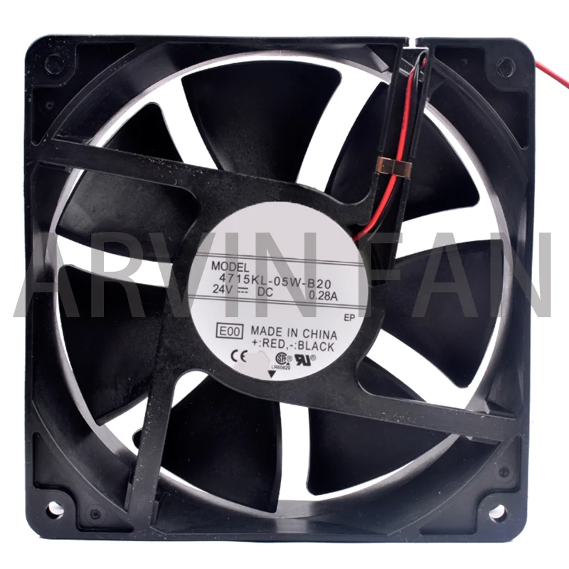 4715L-05W-B20 12cm 120mm 120x120x38mm DC24V 0.28A 2 Lines Double Ball Low Noise Frequency Converter Cooling Fan