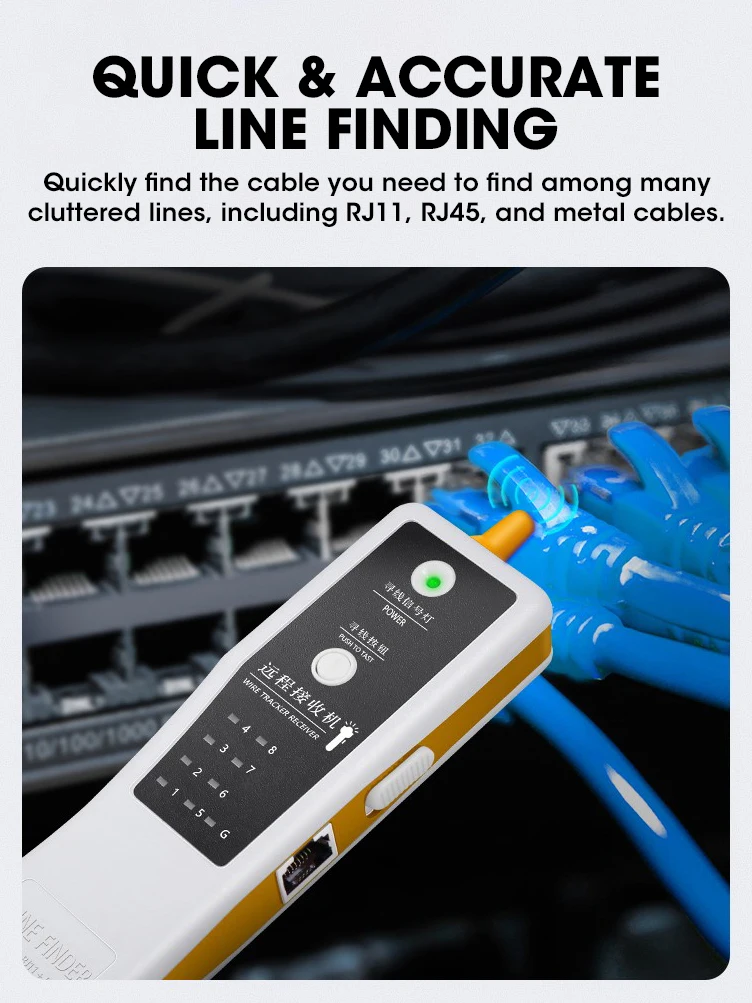 ZoeRax-Ethernet LAN Network Cable Tester, Digital Signal Tracker, Line Finder, Fio de telefone, RJ11, RJ45, Cat5, Cat6