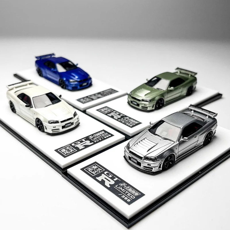 

Масштаб 1:64 GT-R R34, модель из смолы, имитация готового продукта, украшение, хобби, сувениры, коллекция подарков, статический дисплей