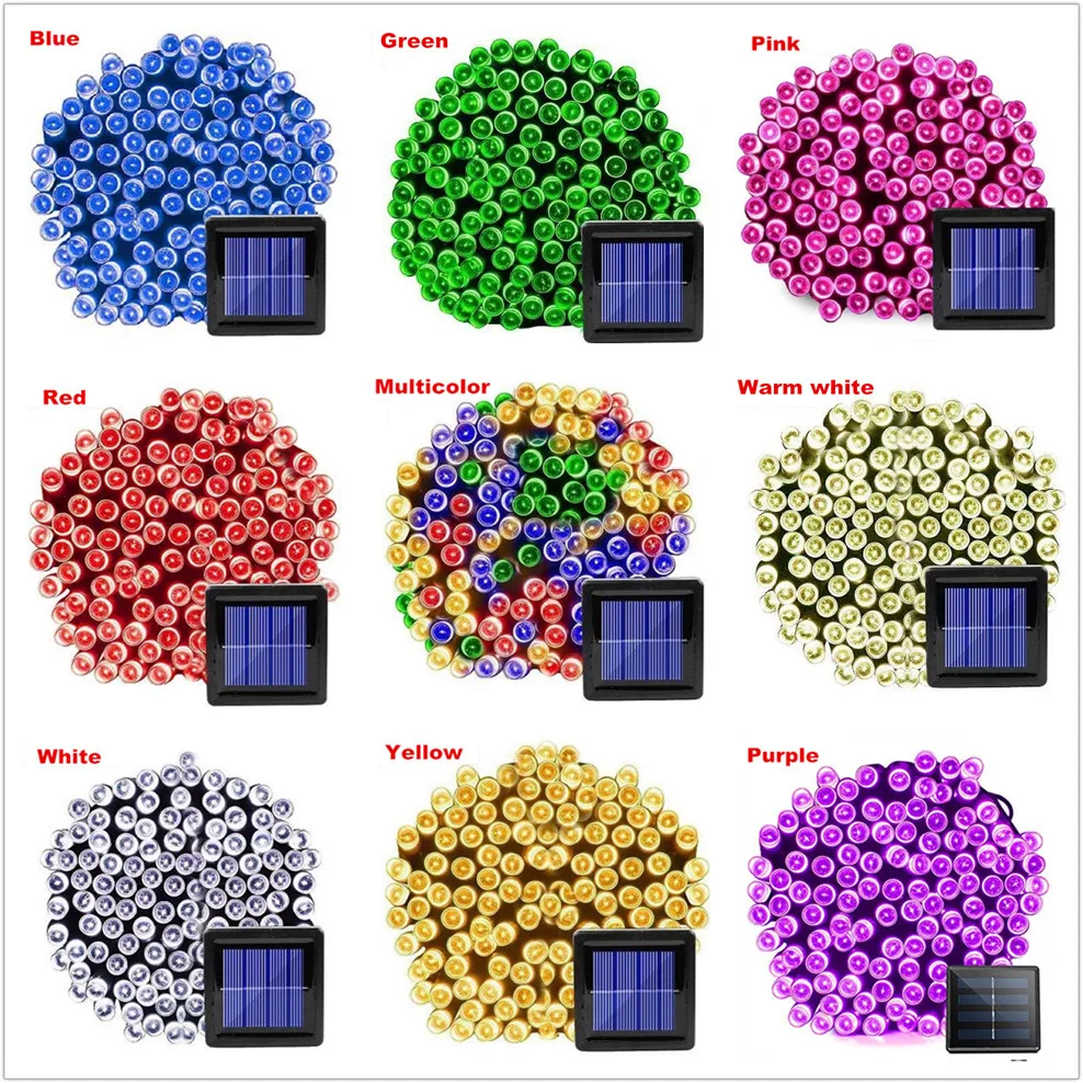 50/100/200 Led Solar Fairy Lights Outdoor Waterproof Street Garland Houses Christmas Party Garden Decorations String Light Strip