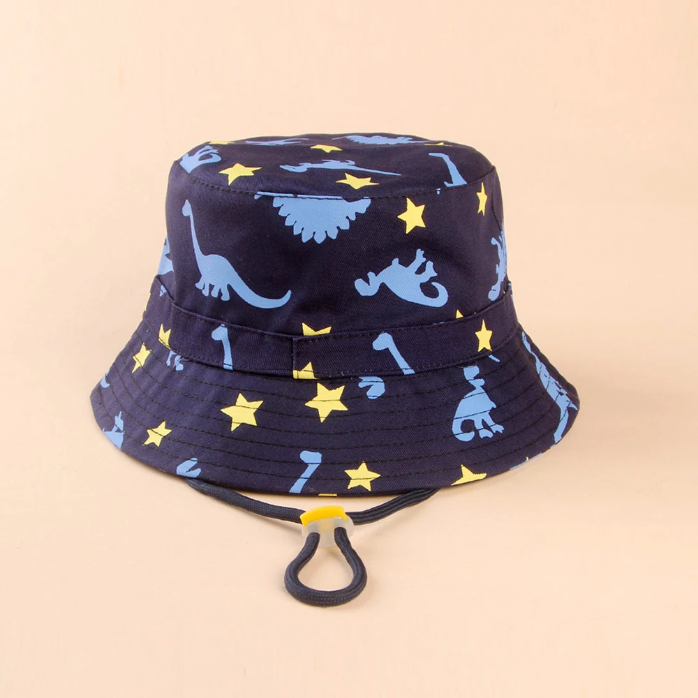 Cartoon Dinosaur Baby Bucket Hat Summer Outdoor Kids Boy Girl Sun Hats Anti-UV Children Panama Fisherman Beach Cap 0-12 Years