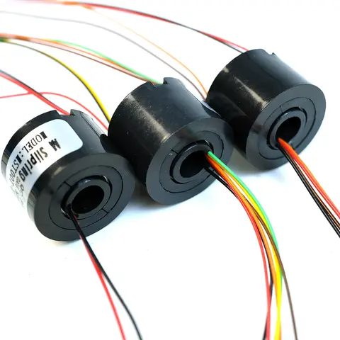 Denash Electrical Slip Ring – 2-Wire 2A 250RPM 360° Rotating Collector For CCTV, Test Equipment & Turntables (22mm Diameter, PBT Housing)
