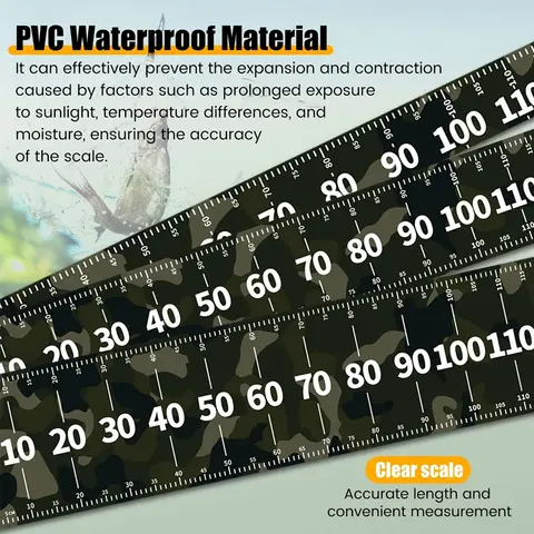 1 st 109,22 cm vattentät PVC-fiskelinjal - hållbart måttband för båtar, kajaker och marint bruk 6 best sales fiskelinjal - №6