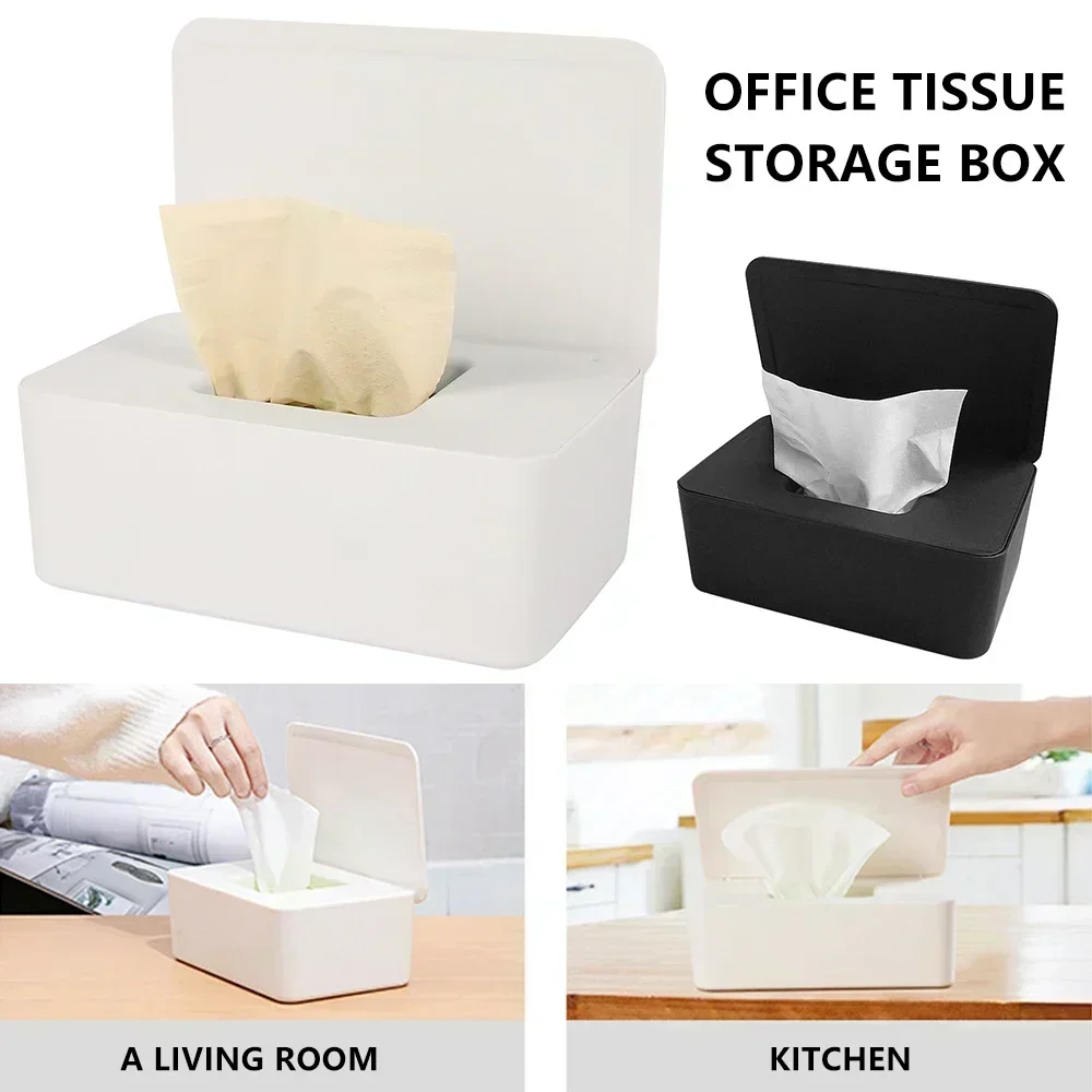 Dustproof Wet Tissue Box with Lid Baby Nappy Wet Tissue Storage Holder Dispenser for Home Car Office Paper Tissue Organizer Moai