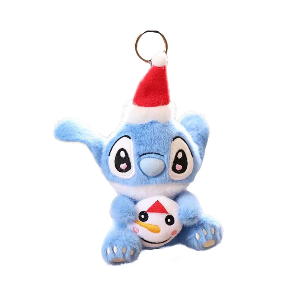 New Anime Figures Stitch Plush Keychain Christmas Seris Keychains Plushie Keyring Doll Backpack Pendant Christmas Gift Girl toys