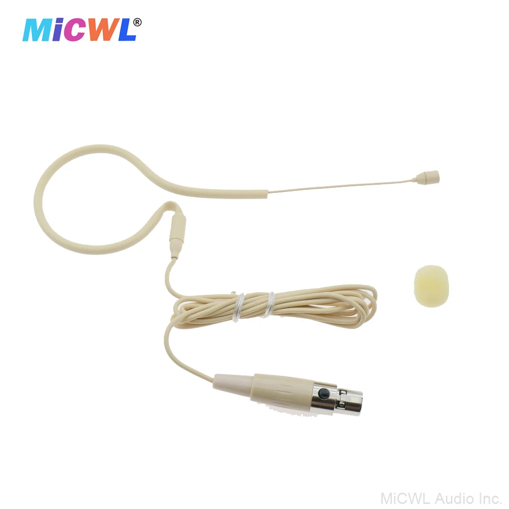 Micrófono colgante de un solo oído, color negro y Beige, alta calidad, auriculares con micrófono para transmisor inalámbrico Shure BeltPack