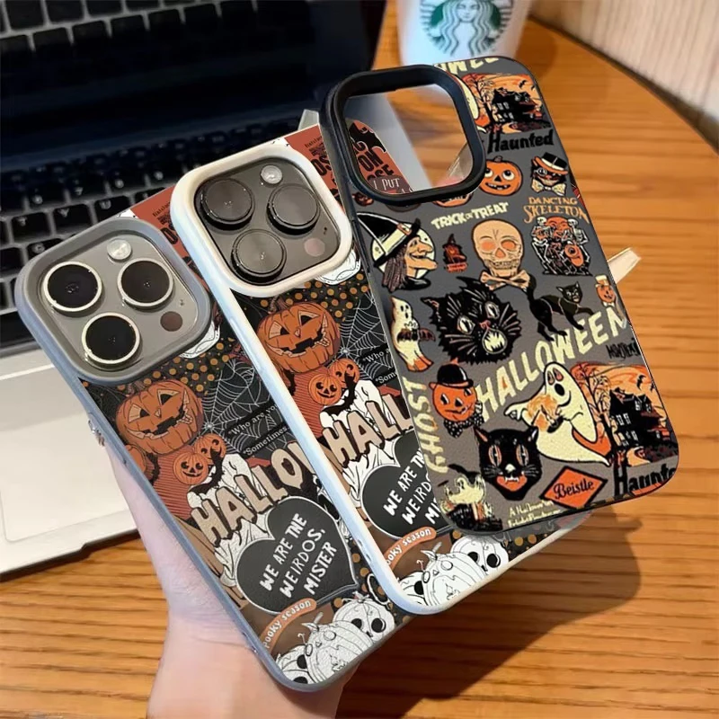 Halloween Schedel Ghost Pompoen Telefoon Case Voor Samsung Galaxy S20 S21 S22 S23 S24 S25 Plus Ultra FE A05 A05S A06 Siliconen Cover