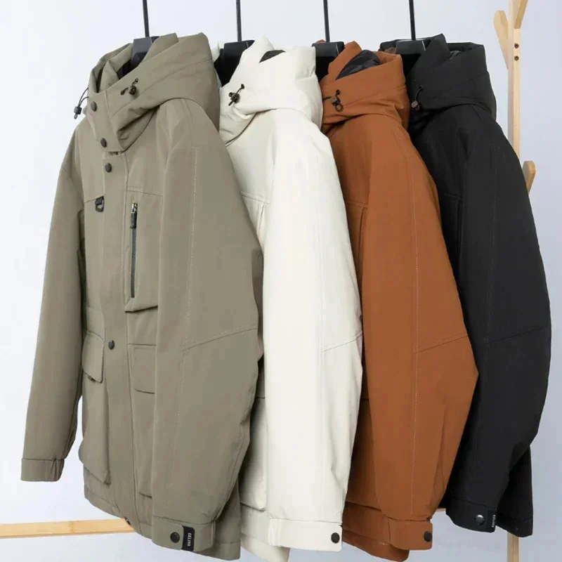 Jaqueta de acolchoamento masculina, roupas de grife de luxo, casaco frio para inverno, saco casual masculino