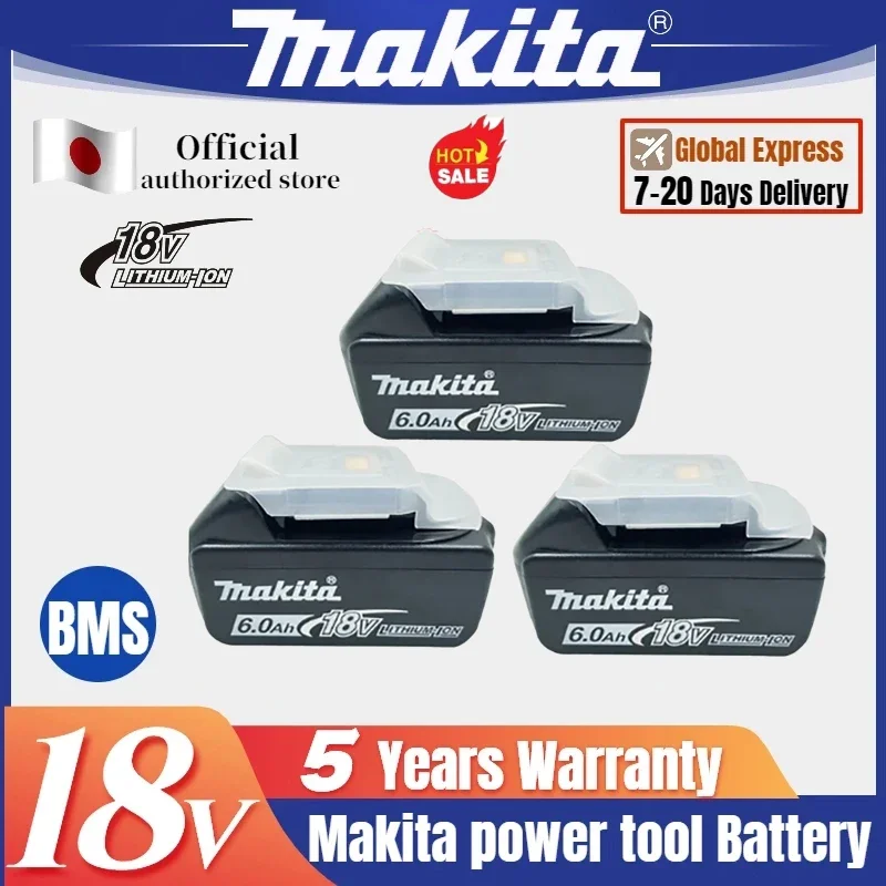 

100% Original Makita 6Ah/5Ah/3Ah for Makita 18V Battery BL1830B BL1850B BL1850 BL1840 BL1860 BL1815 Replacement Lithium Battery