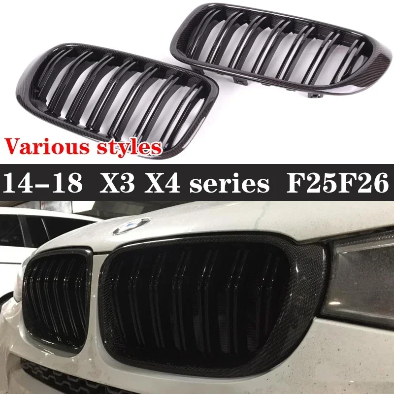 

Для BMW X3 X4 F25 F26 2014-2018 решетка почек глянцевый черный цвет ABS пластиковый передний бампер авто декоративная решетка автомобильные аксессуары