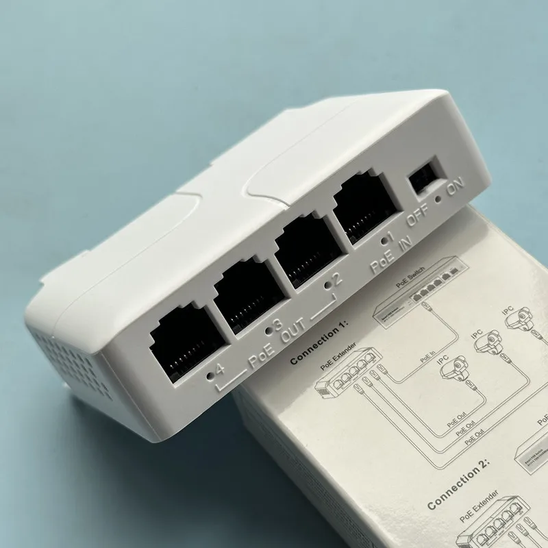 4 Ports 5 Ports PoE Extender 10/100Mbps PoE Repeater IEEE802.3af/at Plug&Play for IP Transmission Switch NVR IP Camera