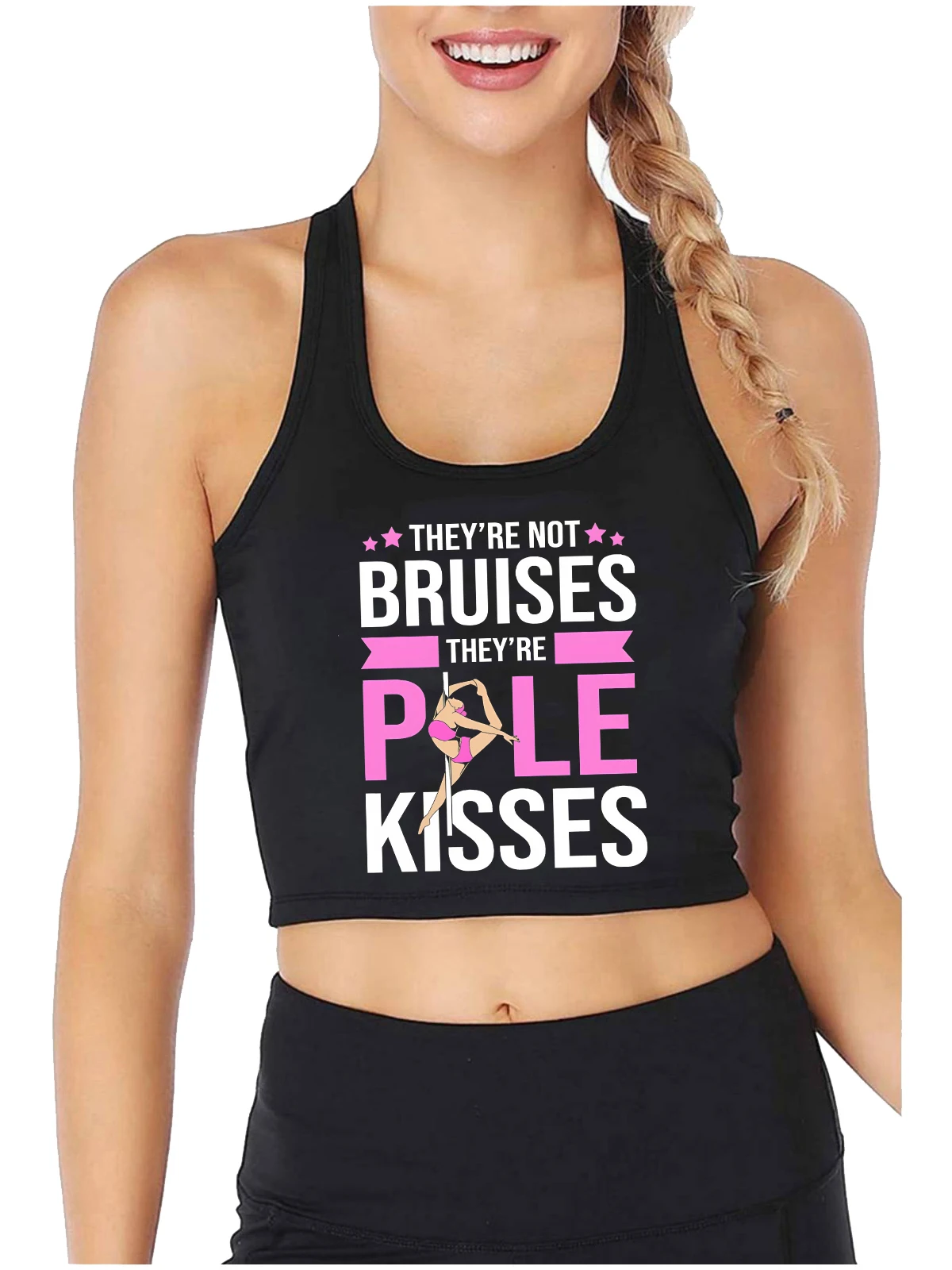 Funny Pole Dancer Joke Design Cotton Sexy Crop Top Pole Dancing Fitness Tank Top Bar Dance Aerobic Workout Camisole