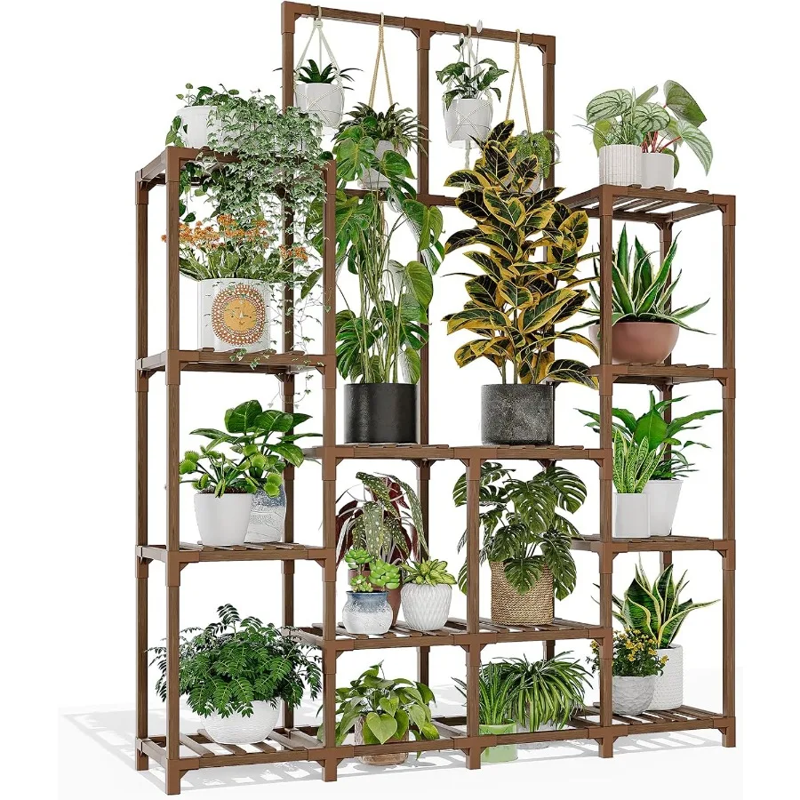 

Plant Stand Indoor Outdoor 63 Tall Plant Shelf for Plants 12Tier Large Plant Sheves for Living Room Heavy Duty Plant Rack Garde