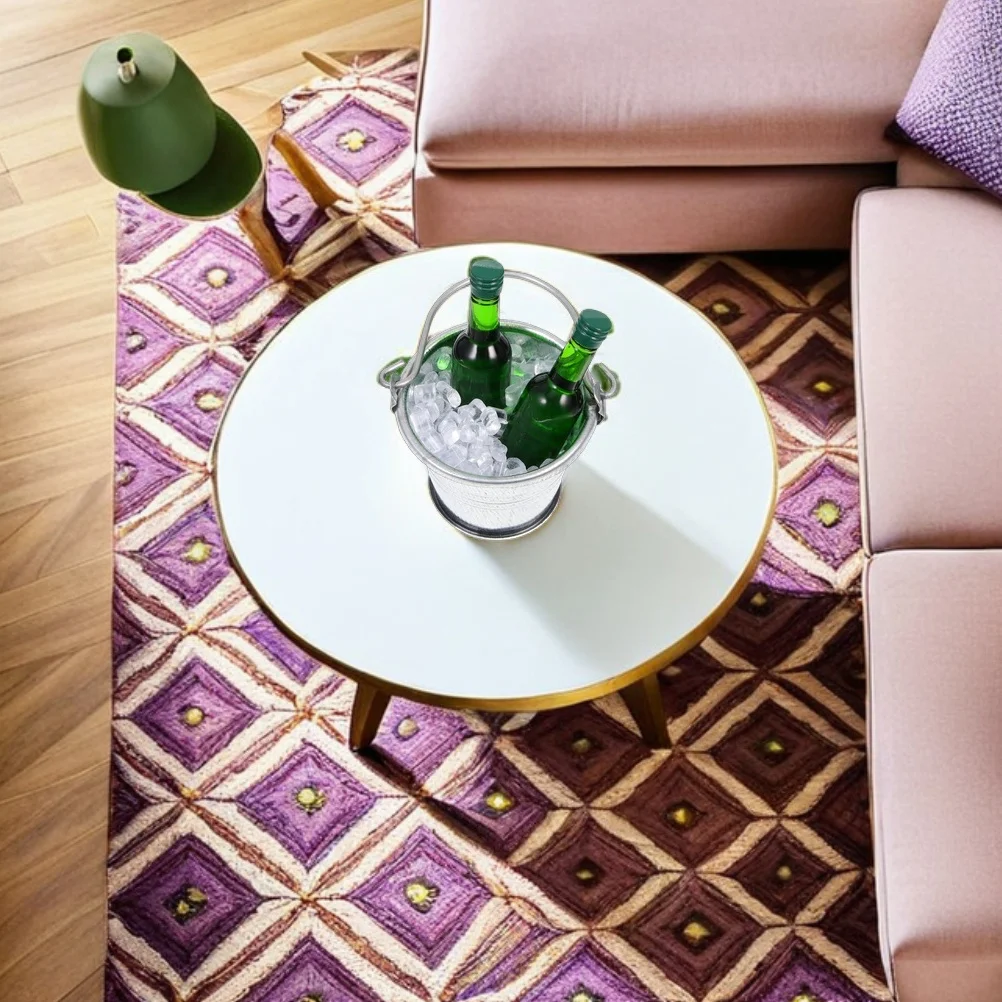 

1 Set Dollhouse Ice Bucket Mini Metal Pails For Fairy Garden Bar Accessories Kids Play Decor Fake Crushed Ice Rocks Red Wine