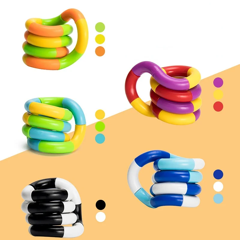 

Twisted Ring Magic Figet Magic Trick Rope Creative DIY Winding Leisure Education Stress Relief for Kid Xmas Toy Random Send