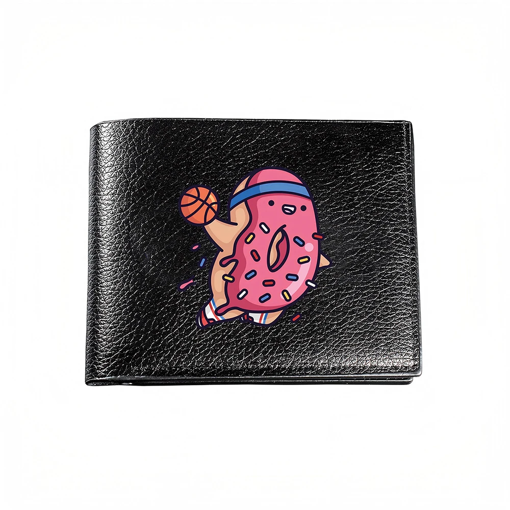 Donut Playing Basketball Casual Business Fashion Wallet With Fun Print Design For Men