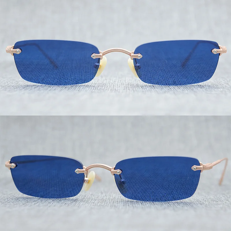 Frameless Fashion Nylon Lenses Sunglasses Rectangular Frameless Sunglasses for Men and Women