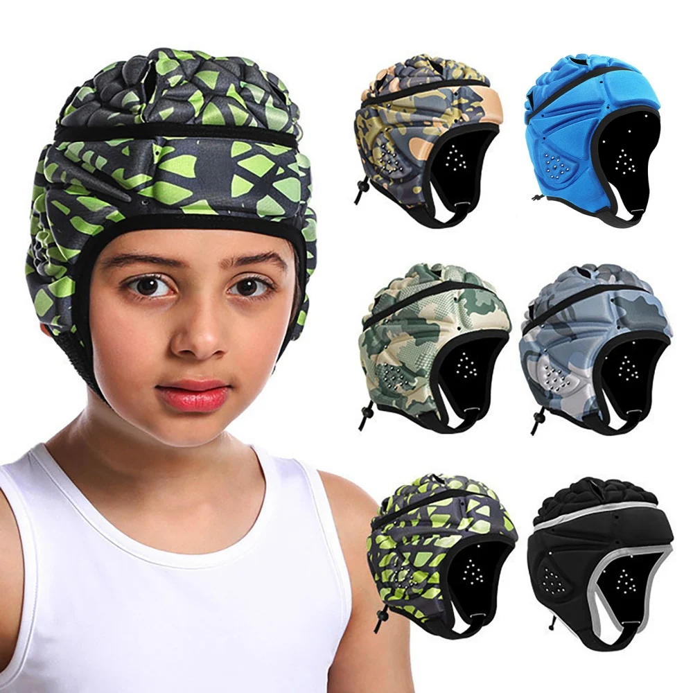 Boys Girls Sports Soft Helmet Soccer Shockproof Headgear American Football Headguard for Youth Kids Children Protective Helmet