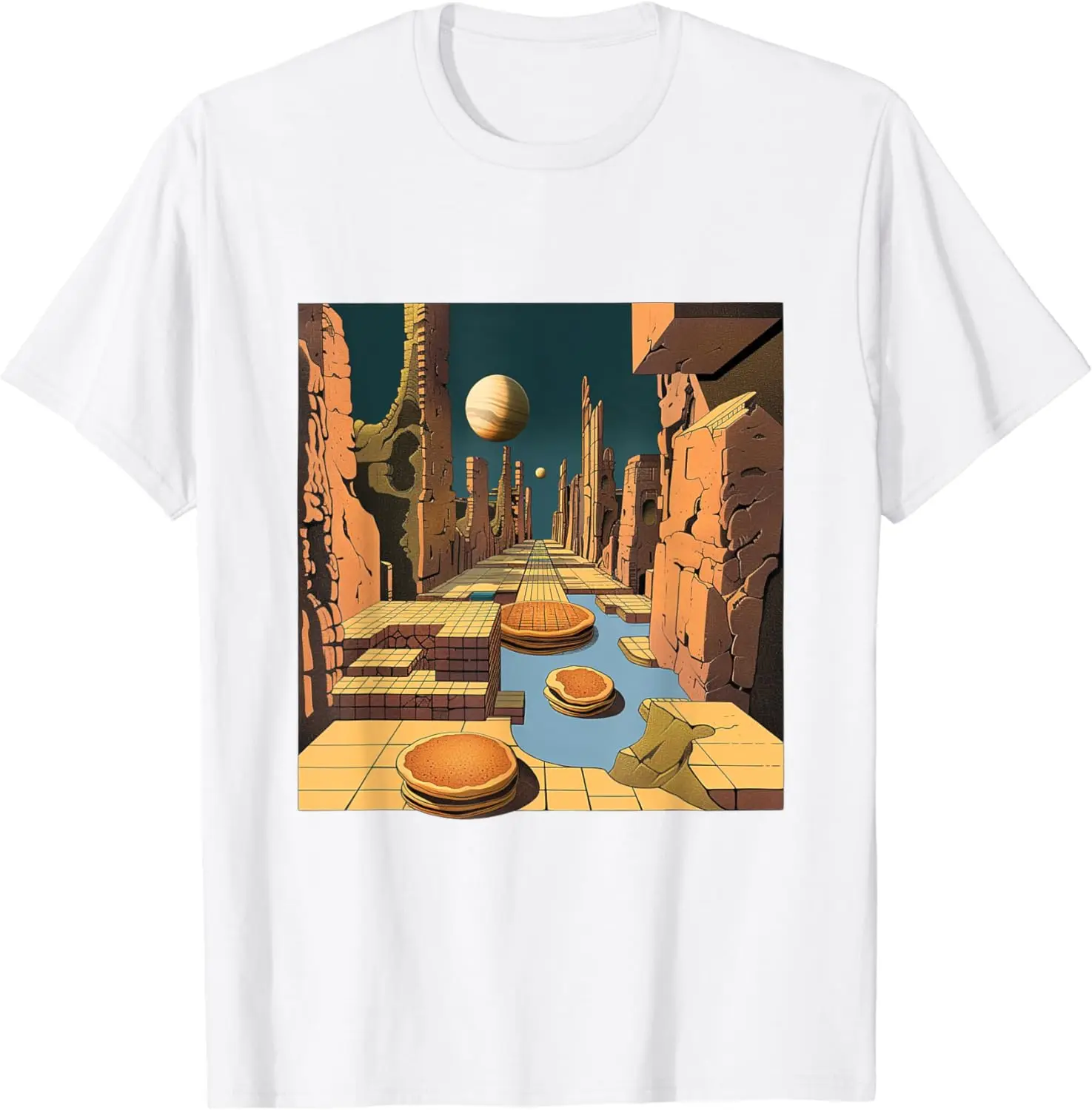 2024 New Pancake Skyscraper Dreamlike Fun T-shirt Casual Chic Shirt