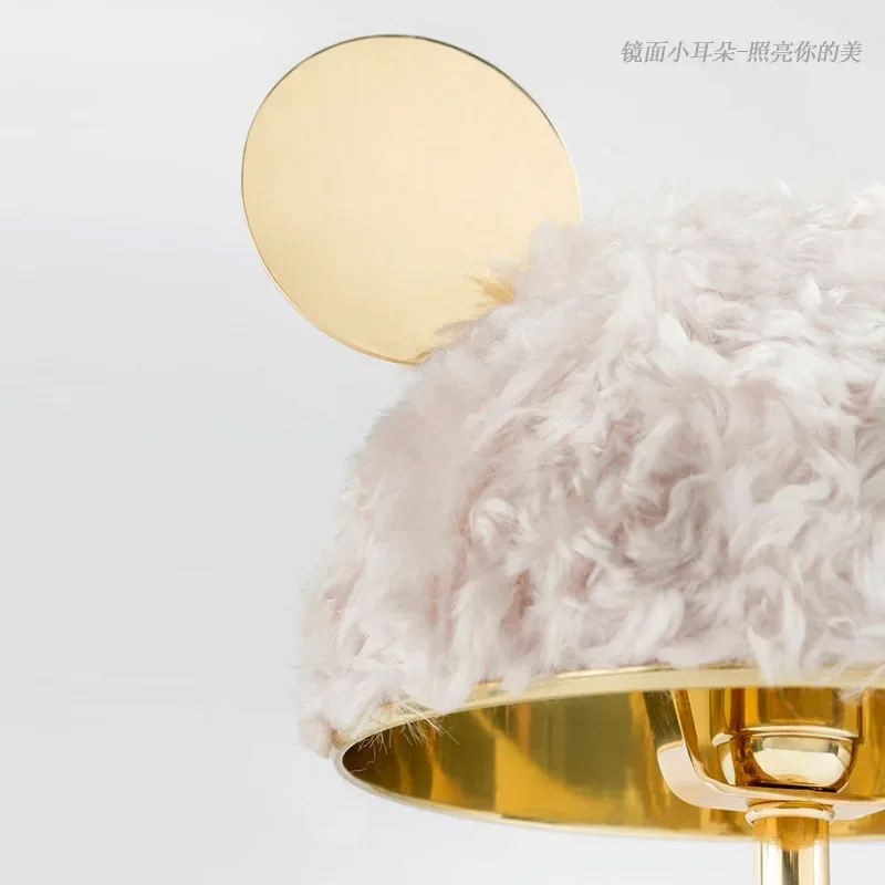 Children's room table lamp bedroom ins girl pink Mickey cartoon model room cute light luxury rabbit