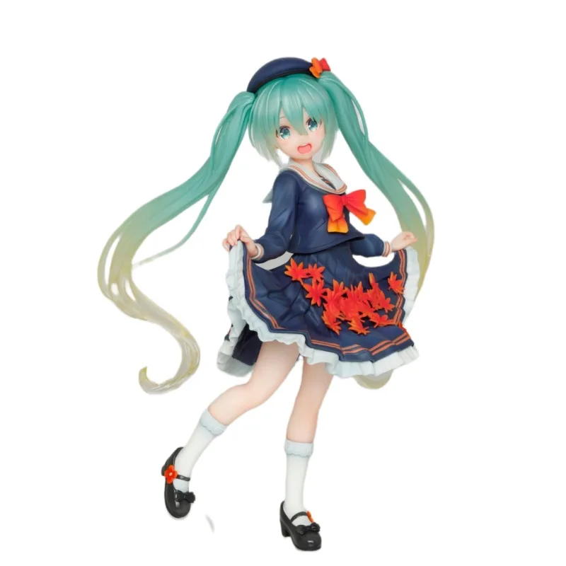 Anime Surrounding Hatsune Miku Four Seasons Maple Leaf Dress Cute Desktop Chassis Handmade Model Decoration Birthday Gift