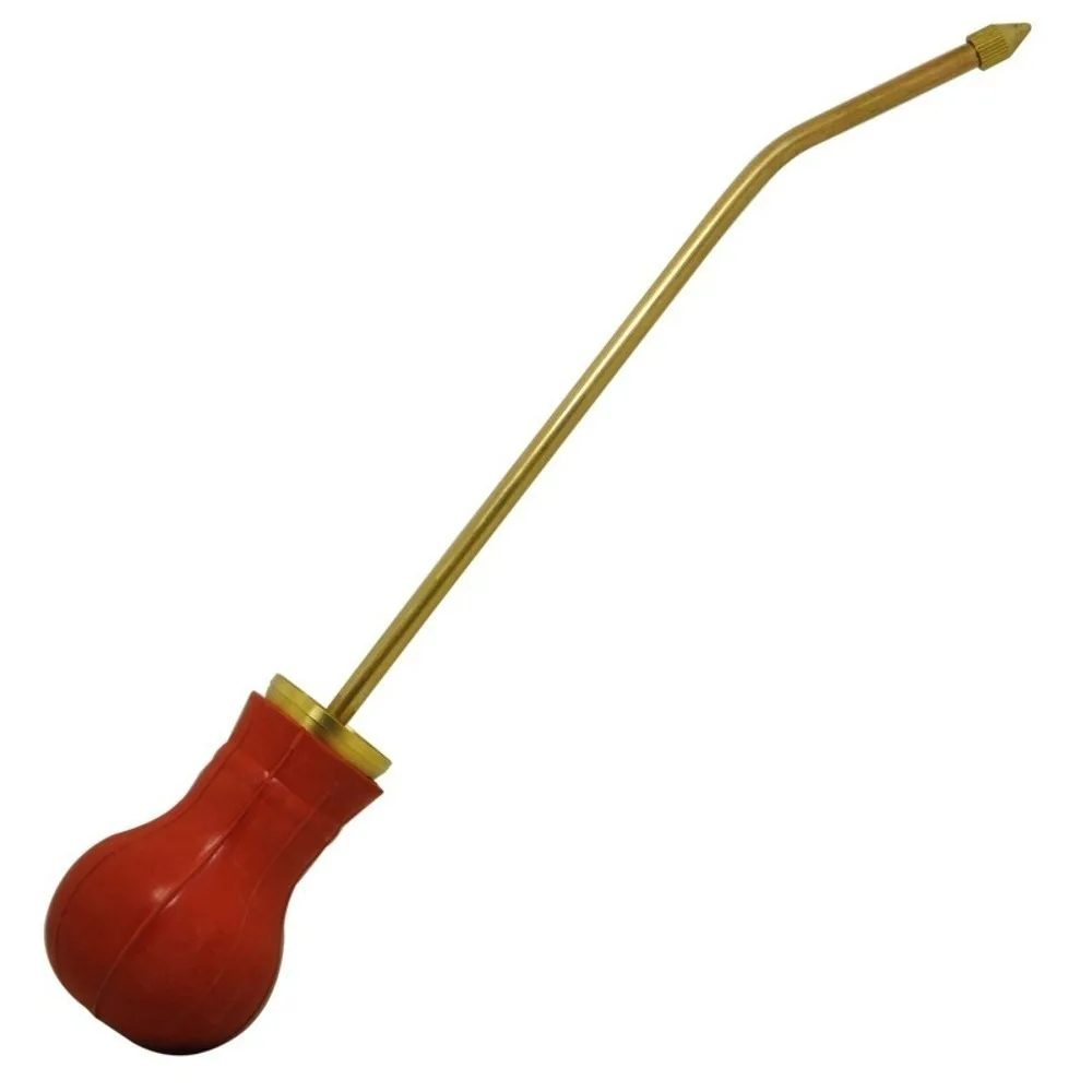 Manual squeeze Bulb Duster Brass Tube Long Bent Insecticide Applicator Rust Proof Lasting Silicone Powder Duster Pest Control