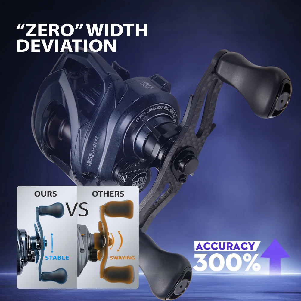 

CYLIUS ASHMOON Alloy Baitcasting Reel 8.1:1 High Gear Ratio Max Drag 6Kg Left/Right TPE Handle BFS ReeL Sea Fishing Reel