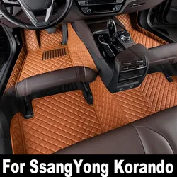 Ssangyong korando cの車のフロアマット,新しいactyon c200 2010〜2019,高級自動マットセット,保護パッド,カーペット,カーアクセサリー