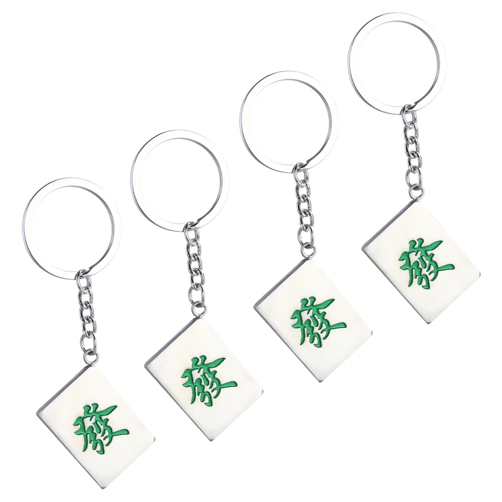 Ornaments Mahjong Musical Instrument Pendant Key Ring Wallet Fortune Decor Keyrings Keychain