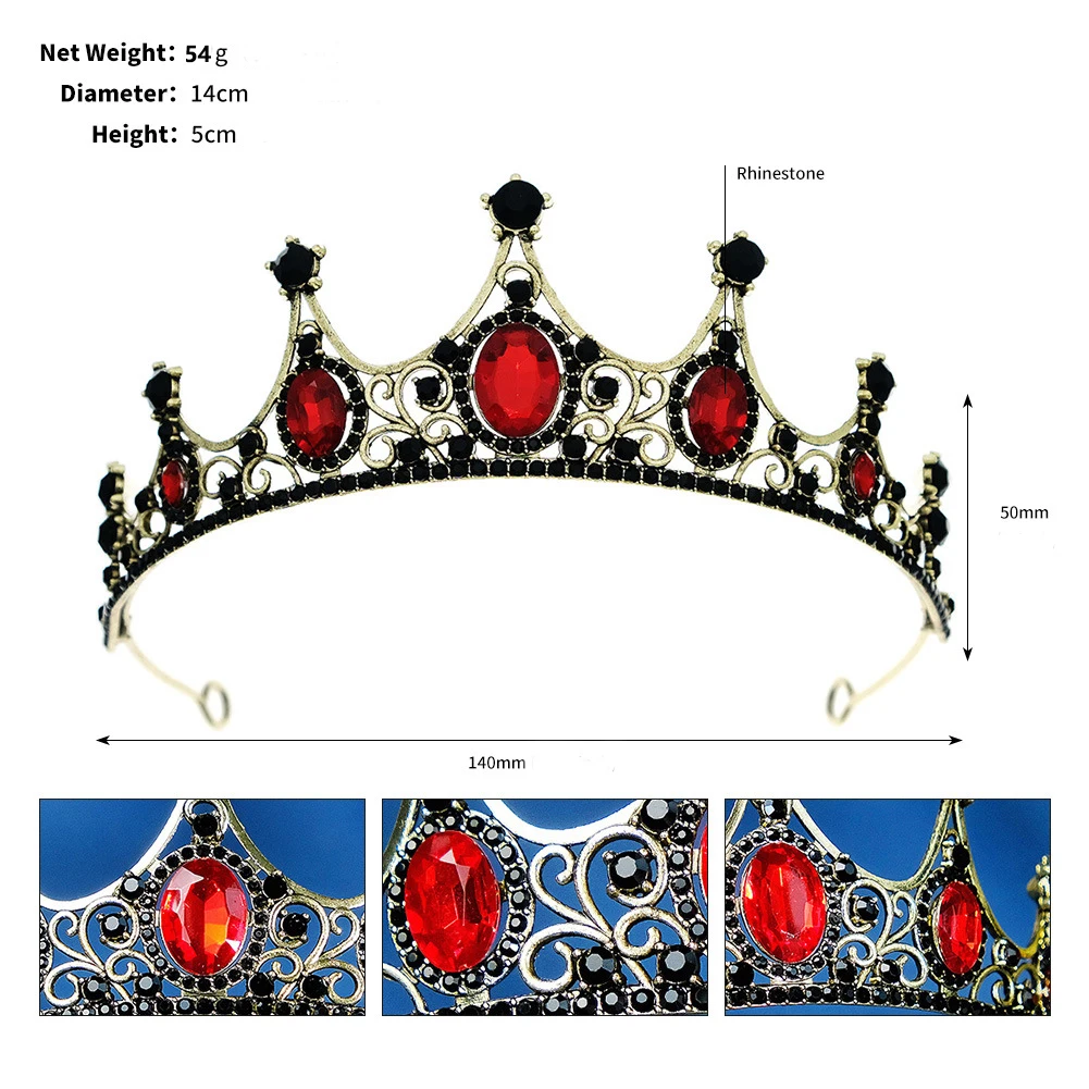 غطاء رأس تاج كريستال باروكي للنساء، إكسسوار شعر لحفلات الزفاف على شكل تاج العروس