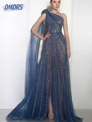 Illusion A Line Women Evening Dress Luxurious Beaded Birthday Party Mother Of The Bride Dress Customized Chic Cocktail Gown