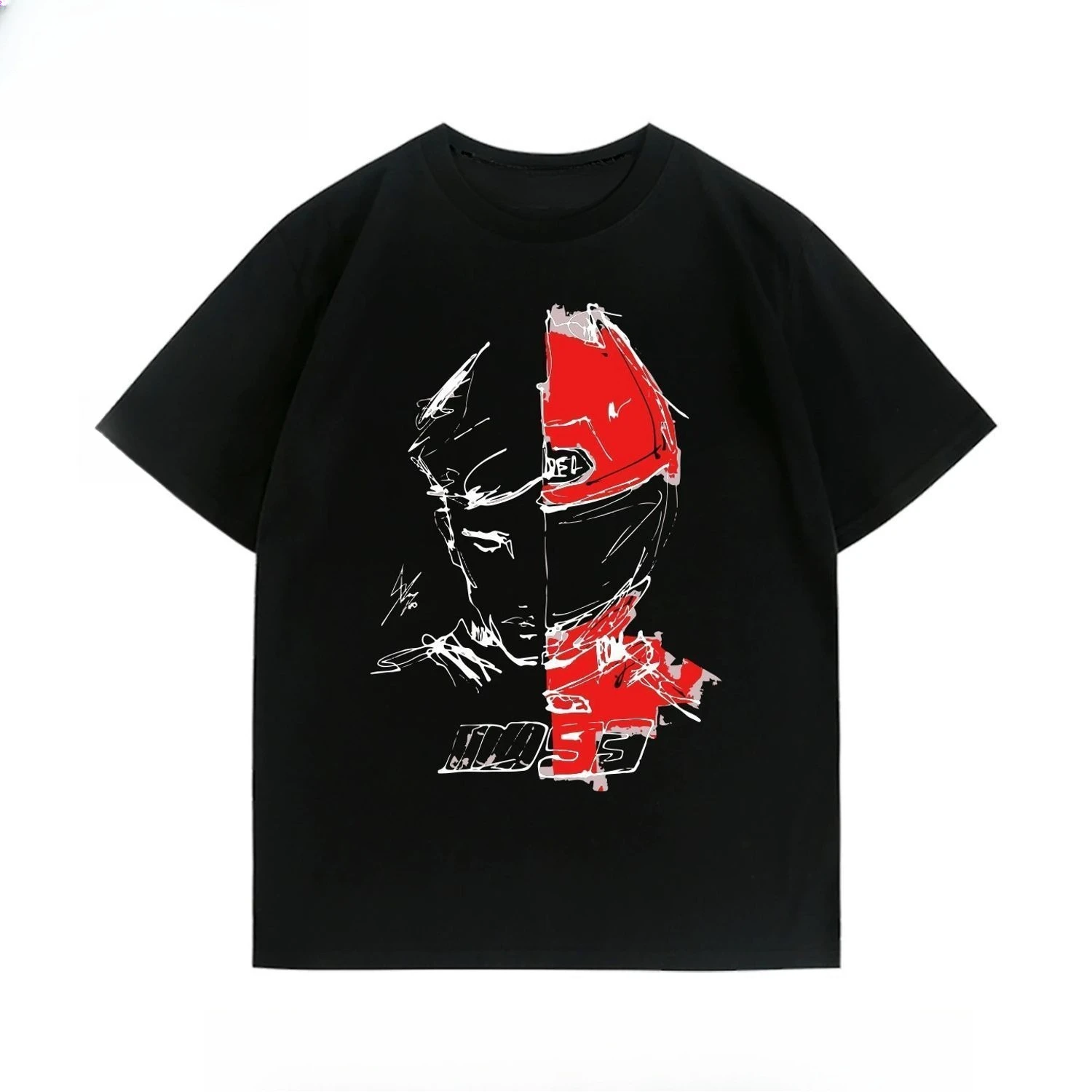 Irmãos Marquês da equipe Ducati no 93 motocicleta equitação em torno de manga curta outono masculino e feminino top de algodão puro solto