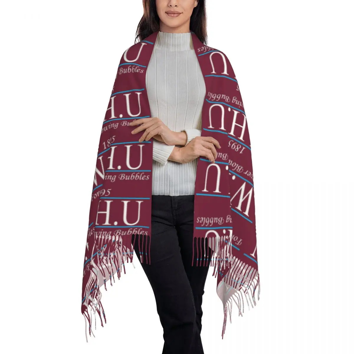 1895 Founding Years Scarf Tassel Scarves for Women Soft Warm Shawls and Wraps Long Fall Winter Shawl Wrap