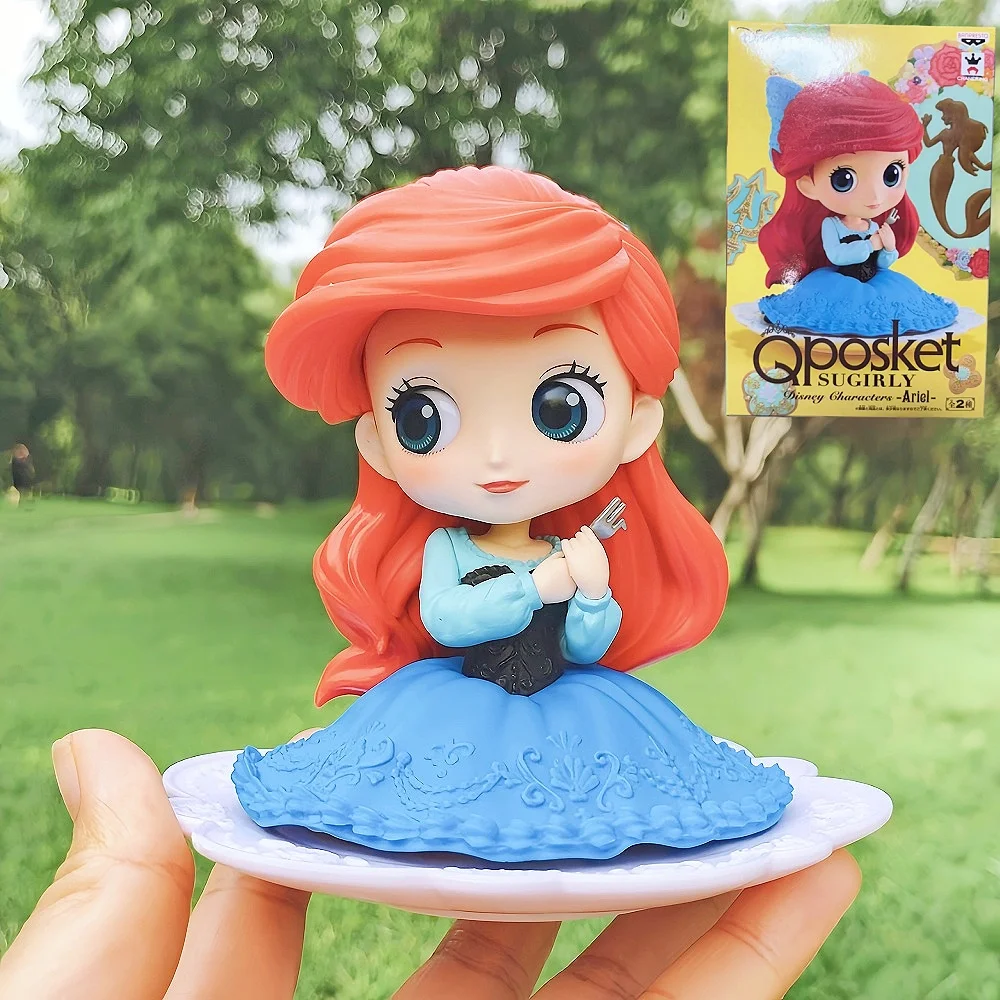 

Bandai Disney Dessert Time Series Anime Qposket Characters Ariel Glitter Line Action Figure Collectible Model Toys Gifts