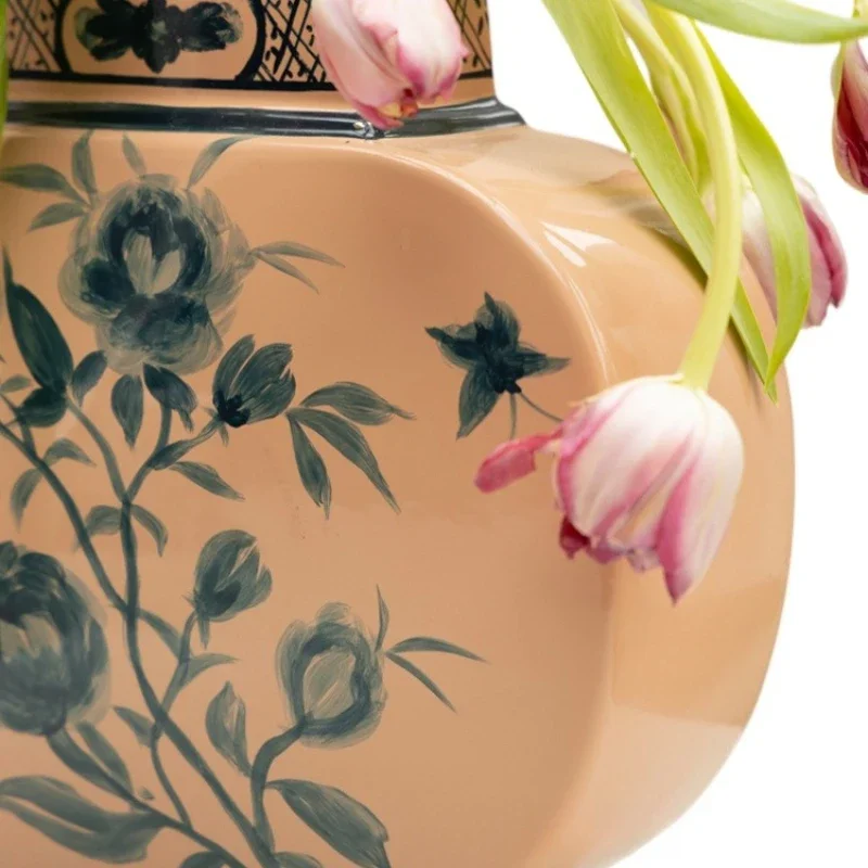 

Spring Banquet Pink Green "Italian Oriental" Antique Vase Series, Entrance Lucky Spring Ornament