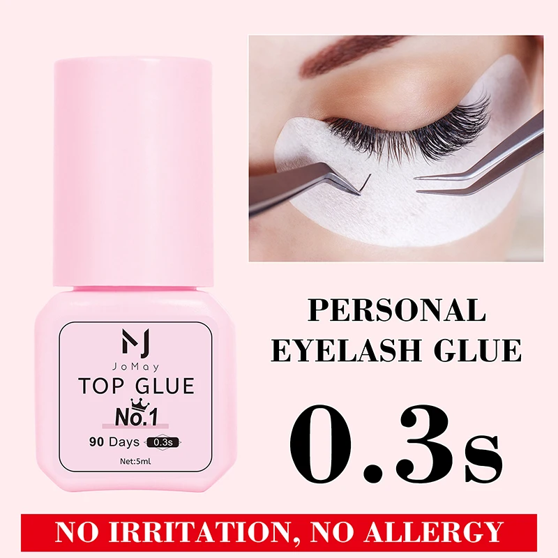 JOMAY Eyelash Glue 0.3S Sec Drying Time Retention 75DAYS Low Smell Waterproof Adhesive Extension Supplies for Professionals