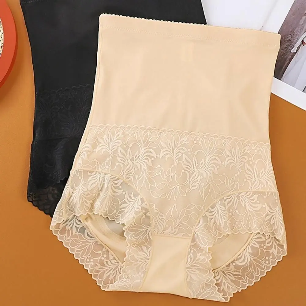 Lace Shapewear Panties Women Large Size Mulberry Silk Crotch Postpartum Body Shapers Tummy Control Underwear Belly Contracting