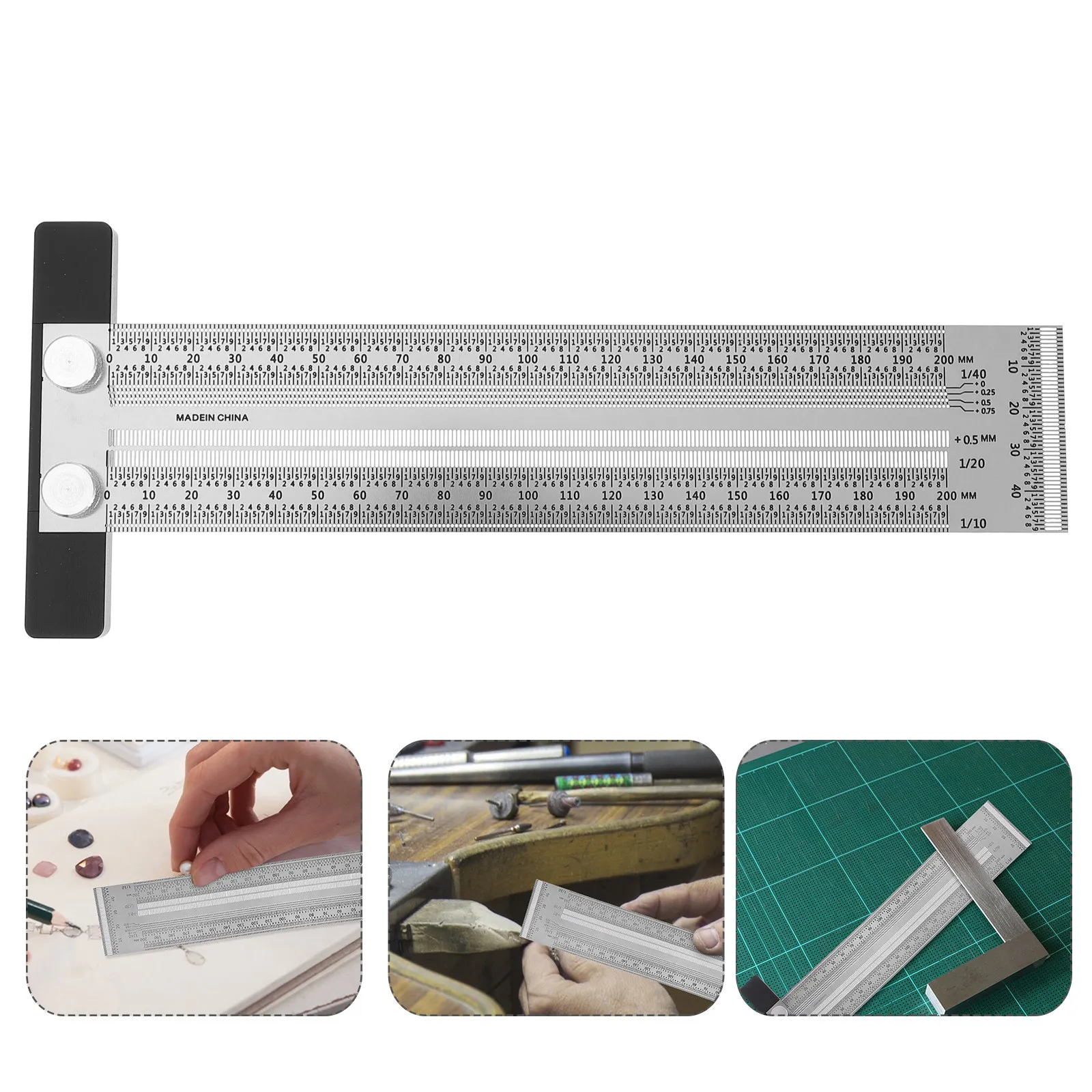 1pcs-carpentry-ruler-multi-function-measuring-tool-silver-lightweight-durable-woodworking-measuring-tool-marking-ruler
